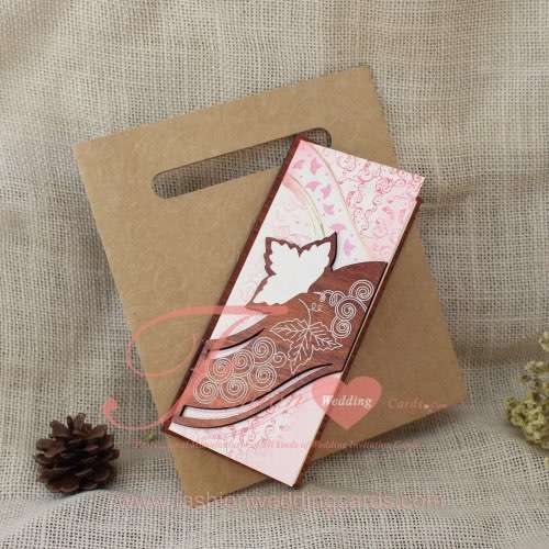 Personalised Cheap Indian Wedding Invitations with Wood Leaf